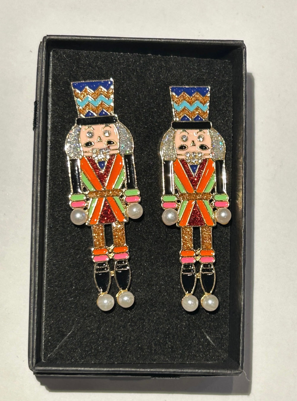 Large nutcracker soldier earrings