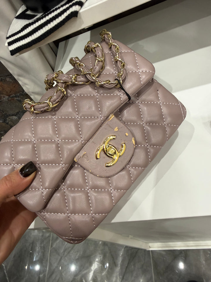 Mauve Quilted Handbag