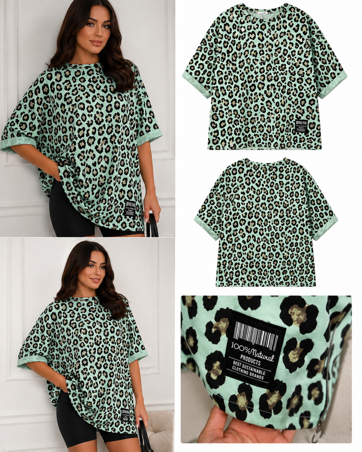 Leopard print oversized T-shirt