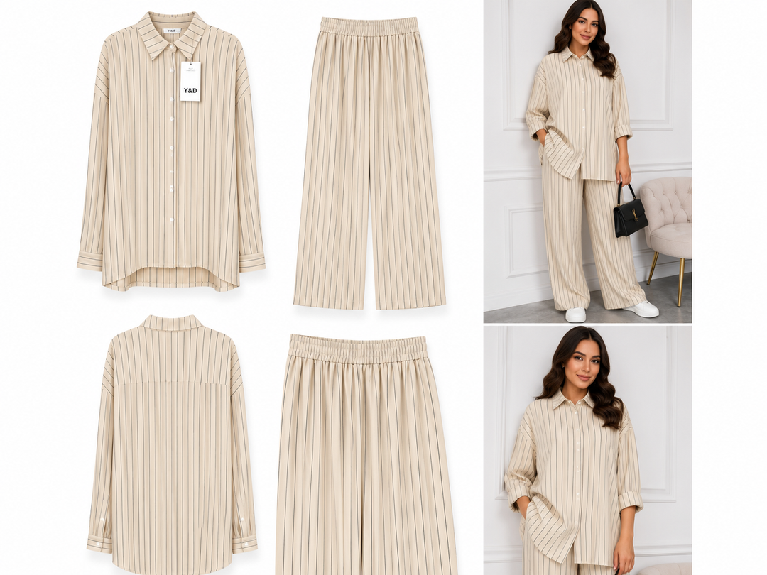 Pinstripe Shirt &amp; Trouser Co-Ord Set