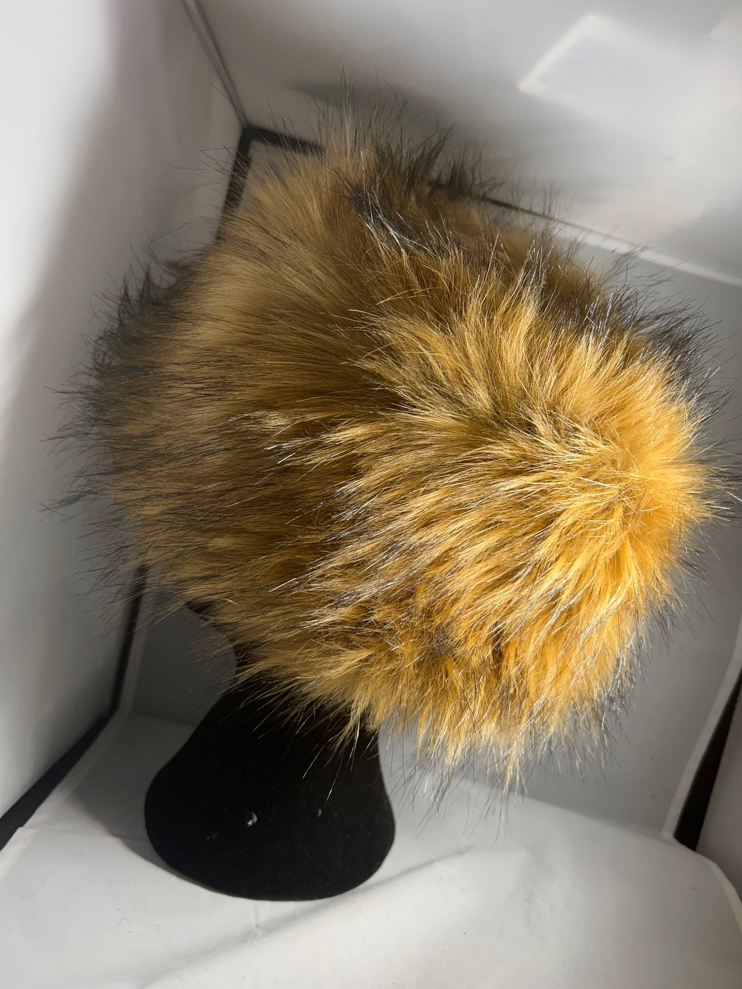 Brown faux fur hat