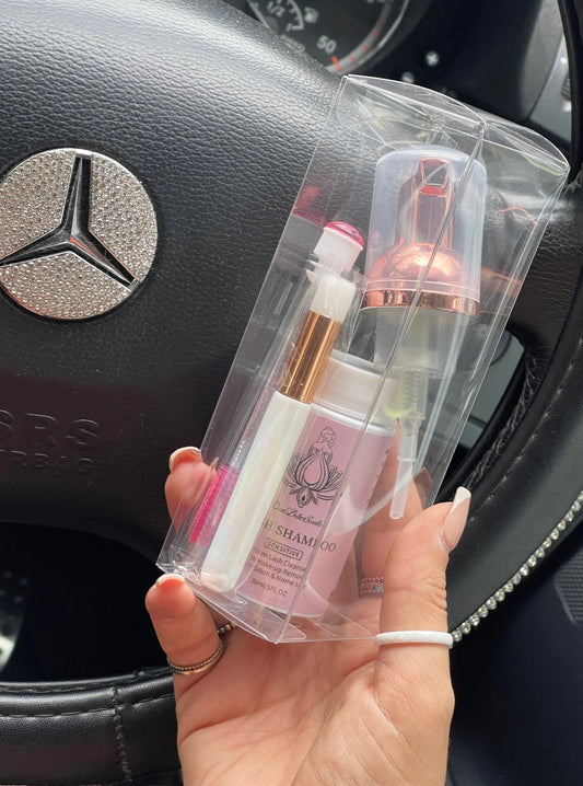 Eyelash Shampoo 30ml with brush and mascara wand plus pump