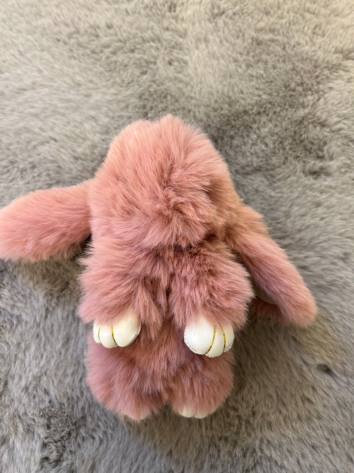 blush pink bunny key ring, key chain