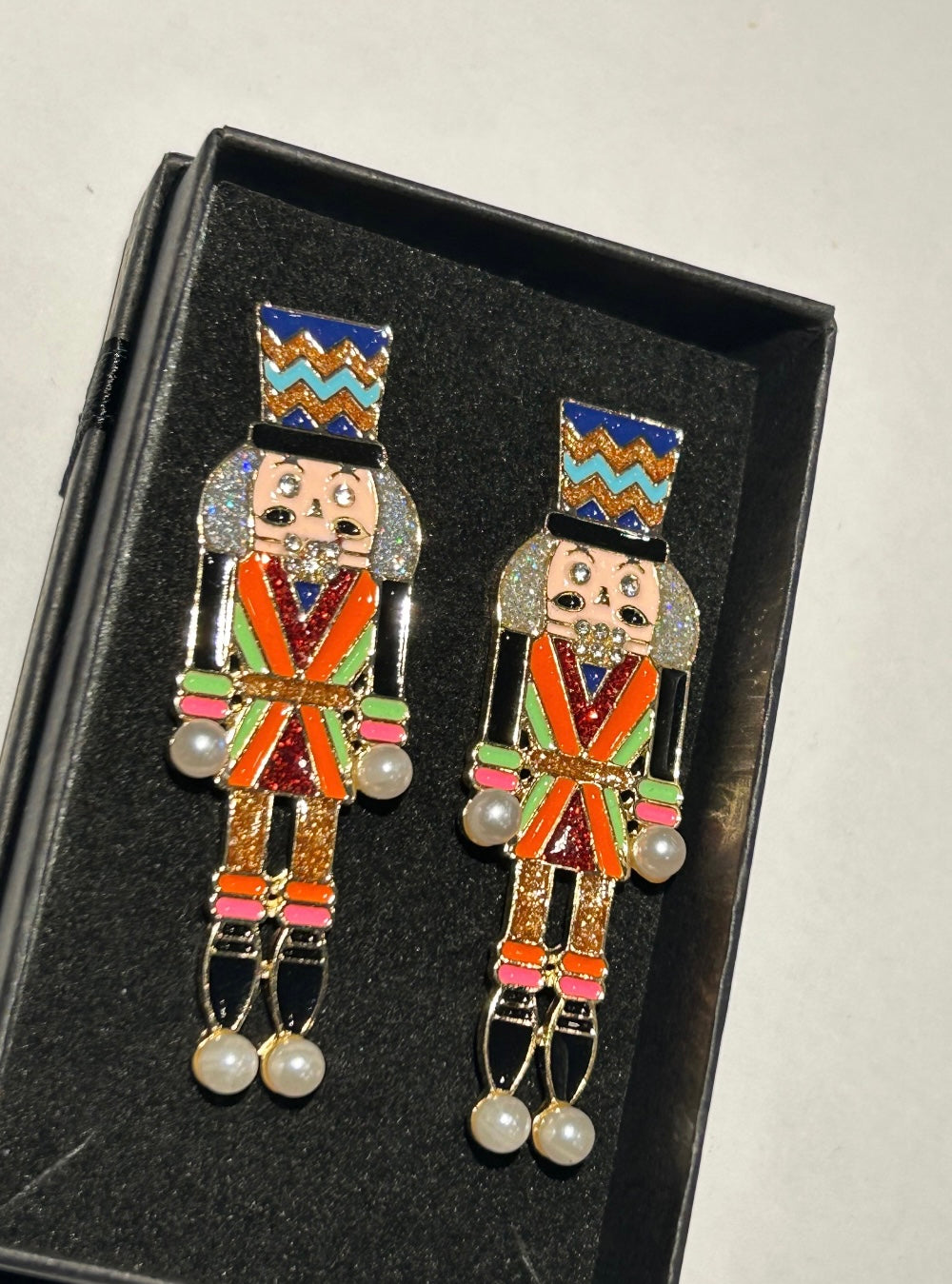 Large nutcracker soldier earrings