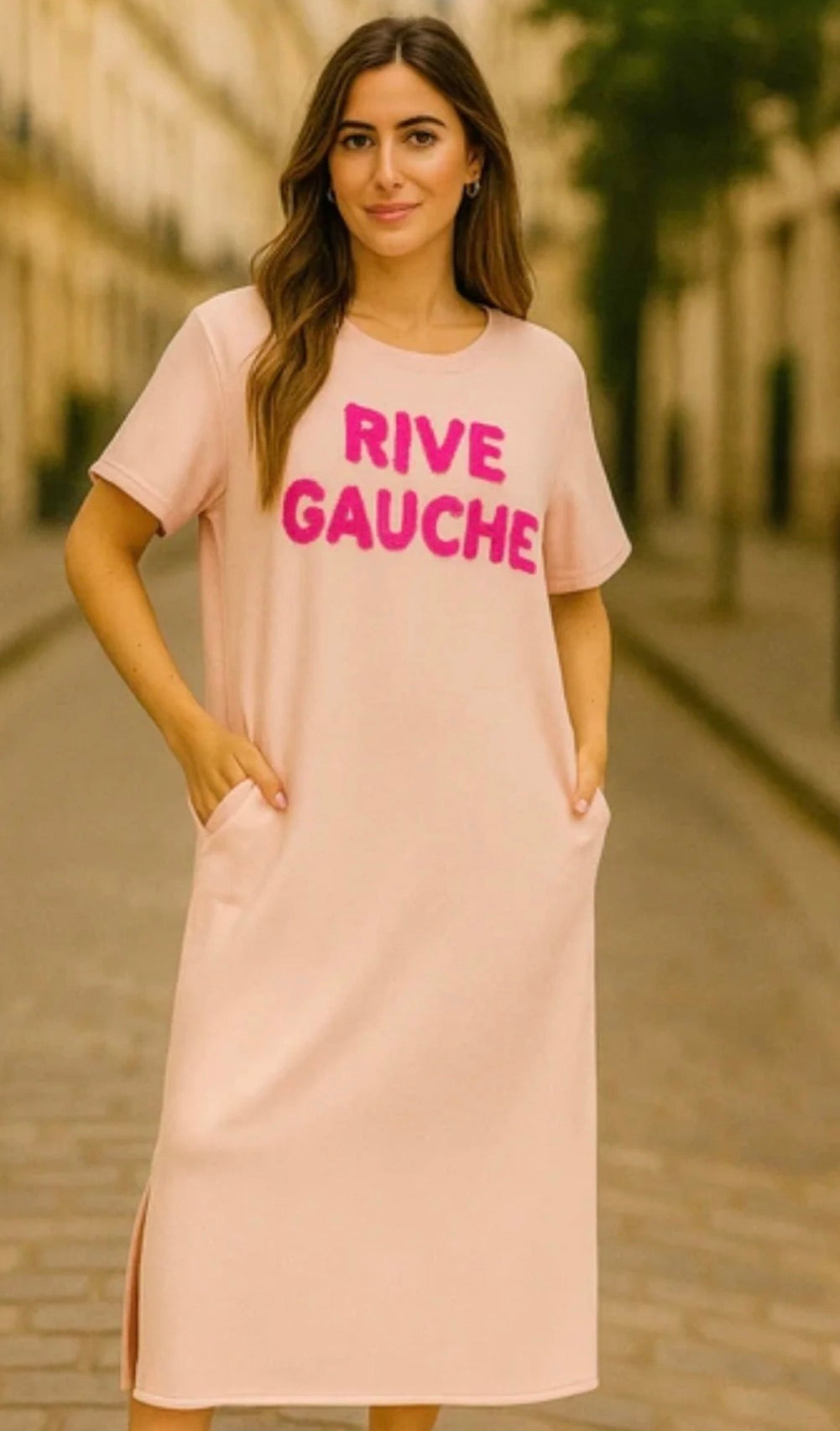 Rive Gauche Midi Dress with side splits
