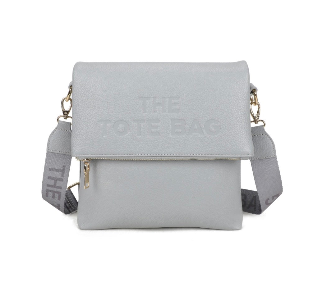 Gray shoulder bag with &