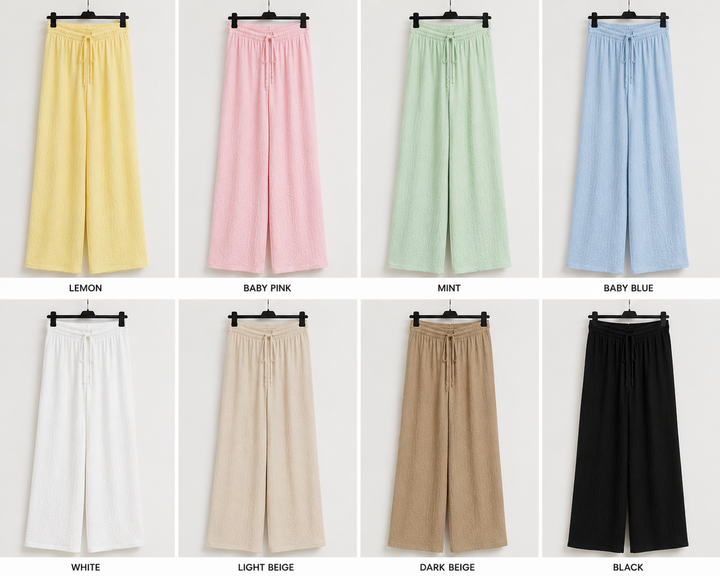 Ribbed wide leg trousers
