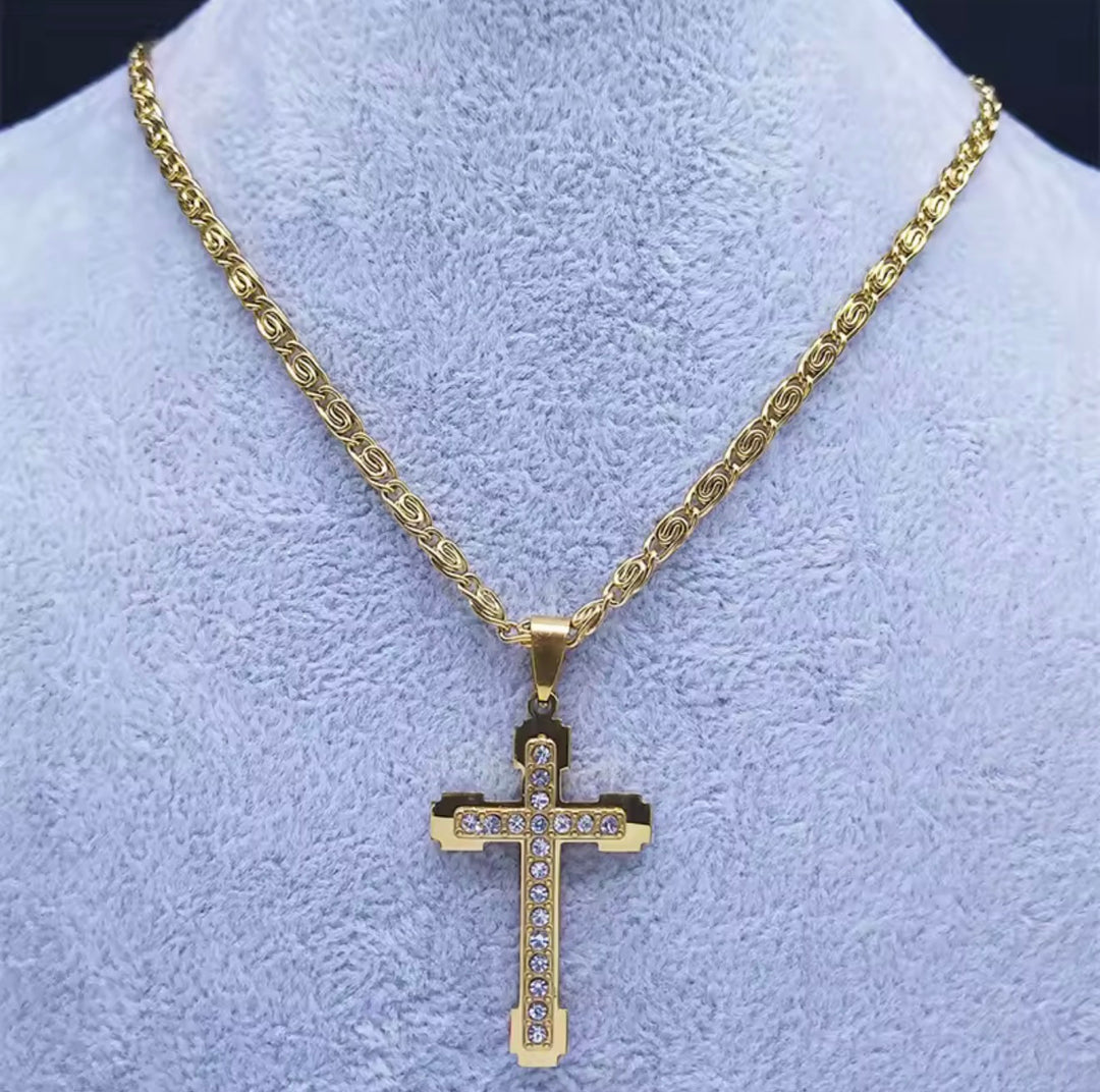 Stainless Steel Luxury Zircon Necklace Pendant