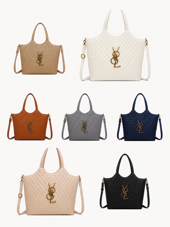 Quilted Gold Detailed Shopping Bag