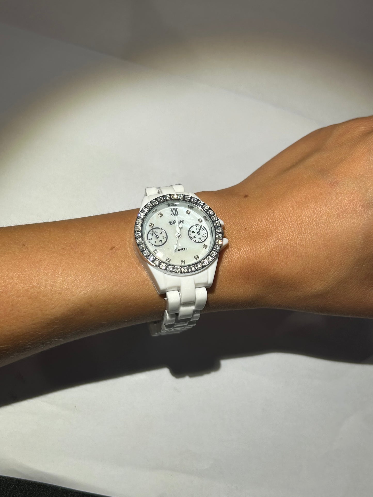 White Crystal Watch