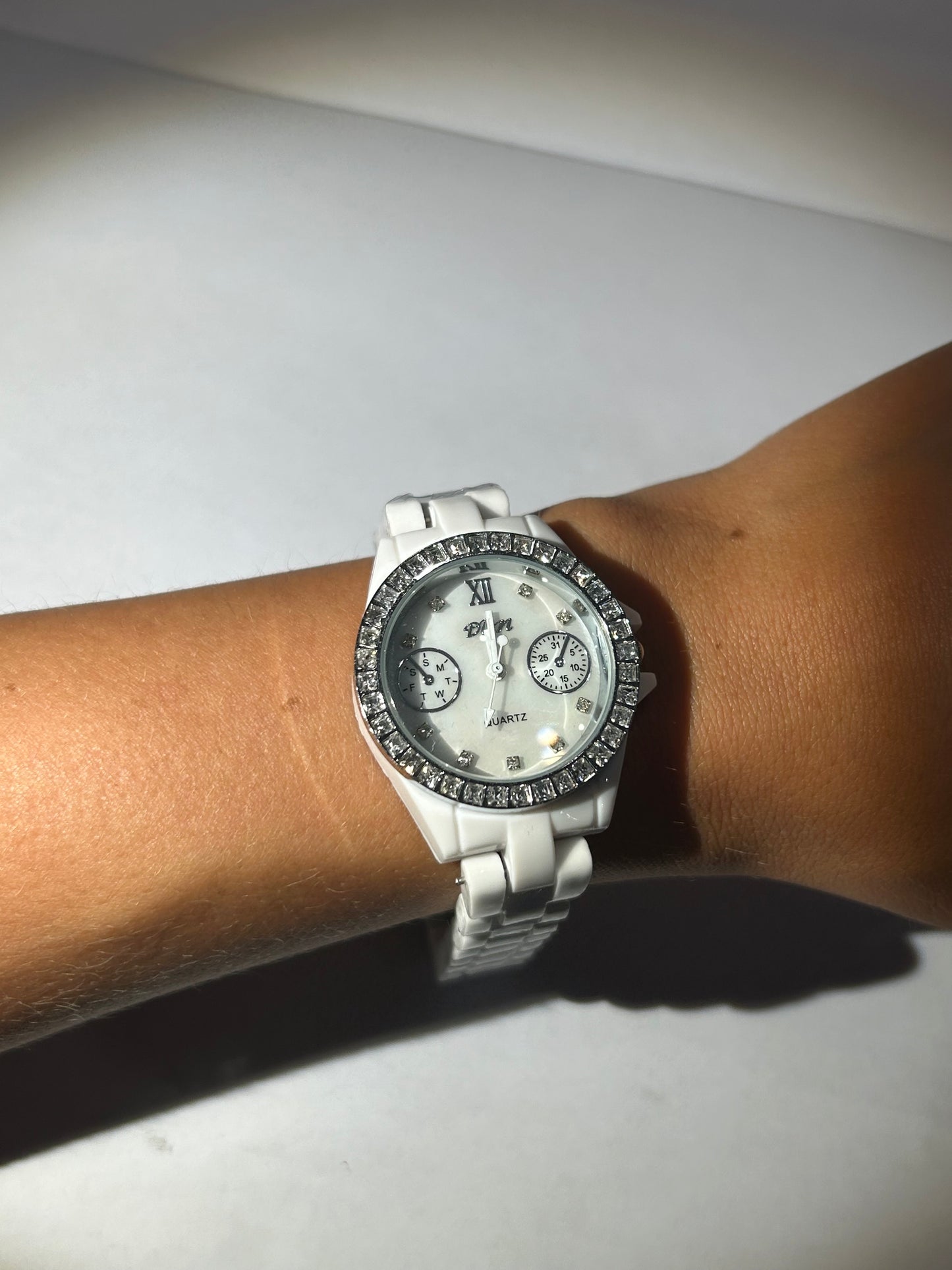 White Crystal Watch