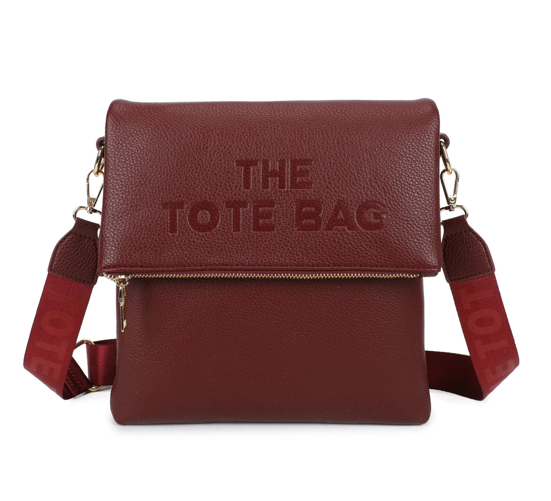 wine leather tote bag with &