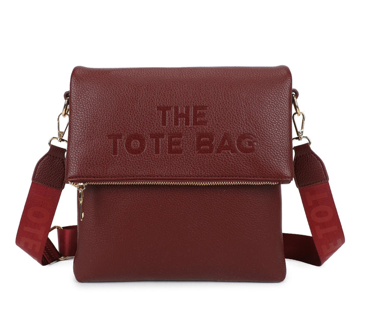 wine leather tote bag with &