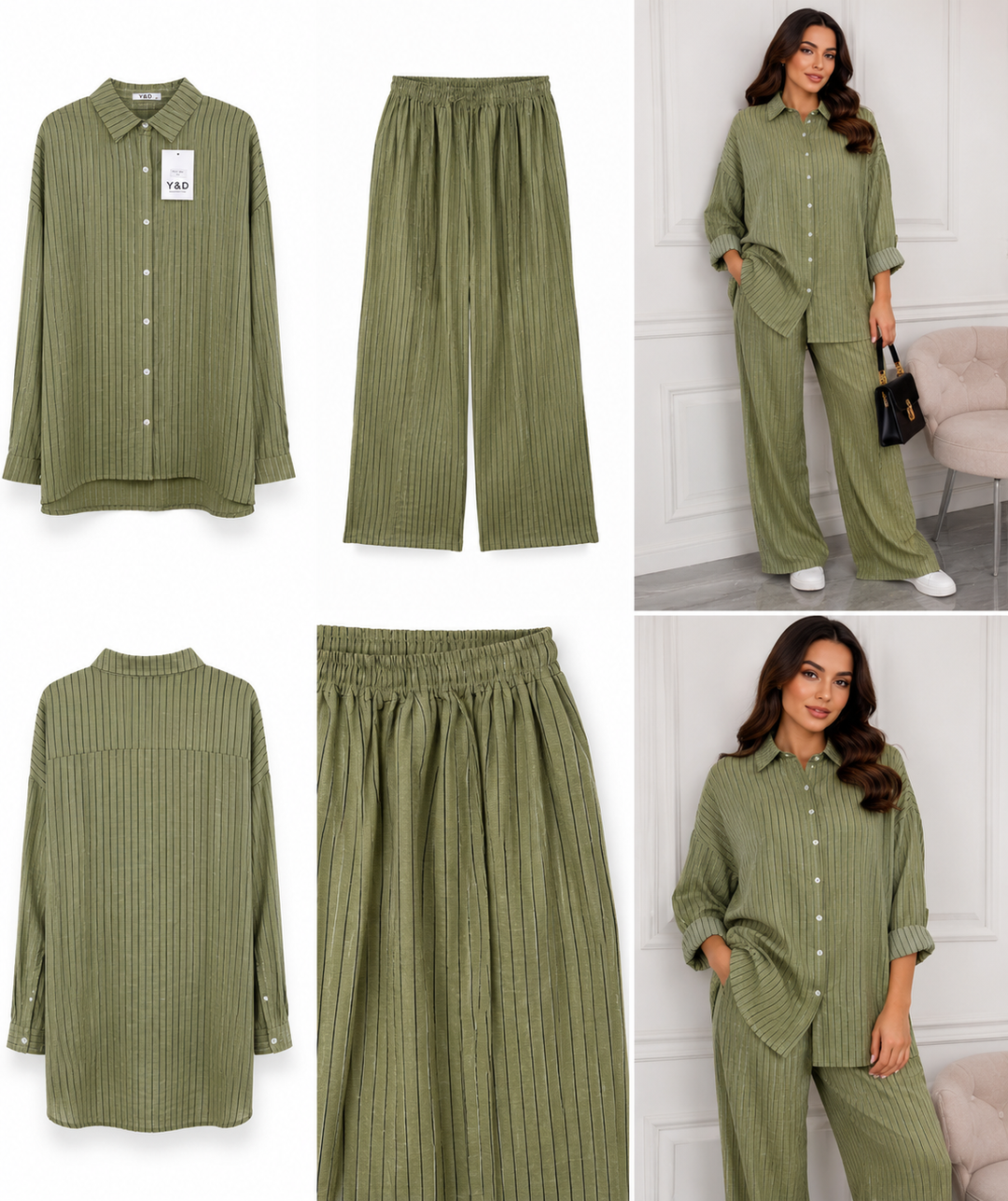 Pinstripe Shirt &amp; Trouser Co-Ord Set