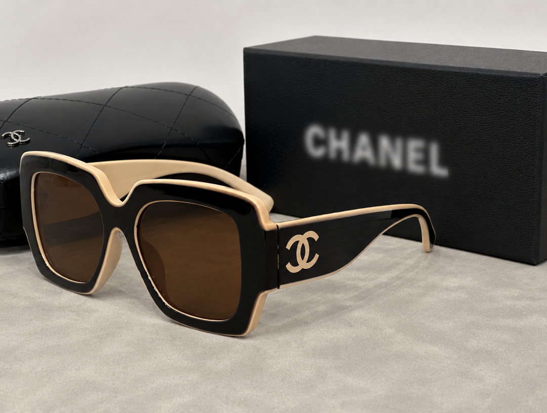 Brown and beige two tone sunglasses 