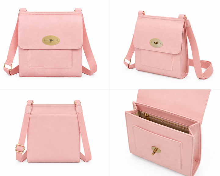 Classic Buckle Crossbody Satchel Bag