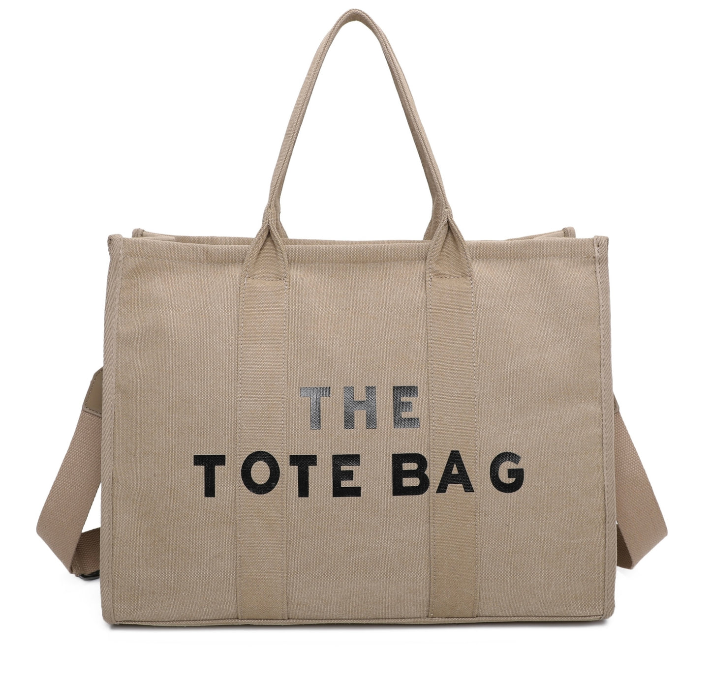 Large canvas tote handbag