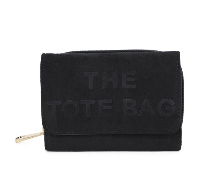 Faux Suede Mini Tote Bag Purse with Logo Detail