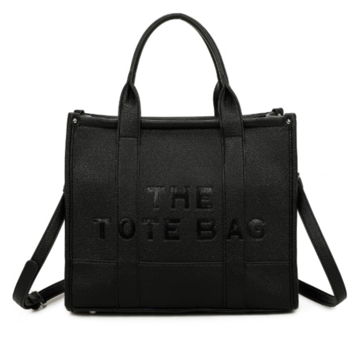 Two tone colour faux leather tote bag