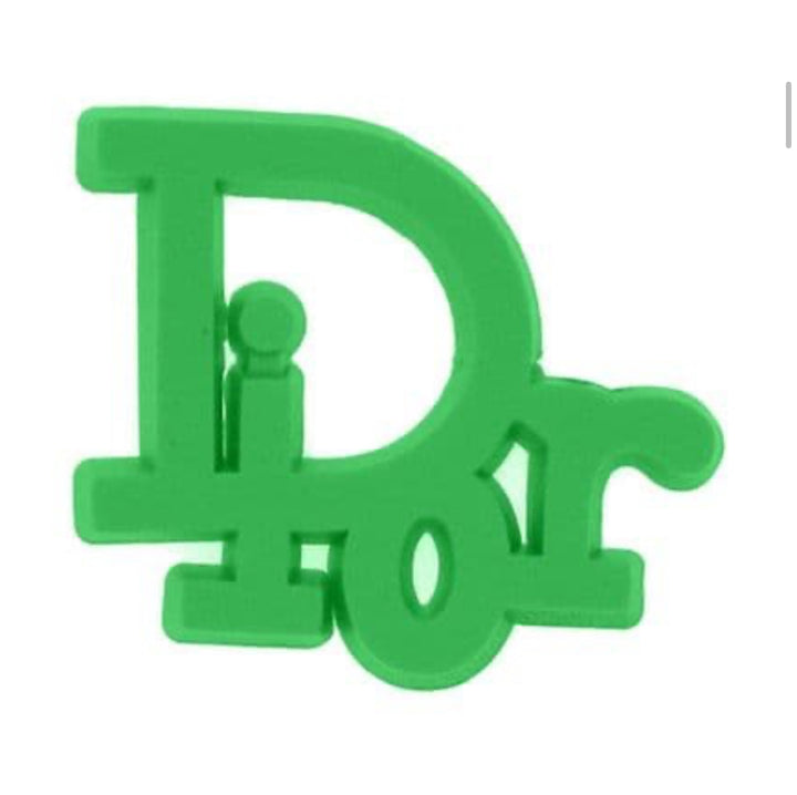 Green letter croc charm 