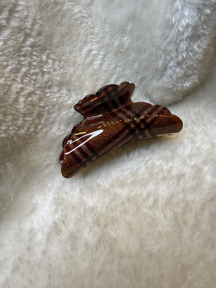 Sparkly checked hair clips