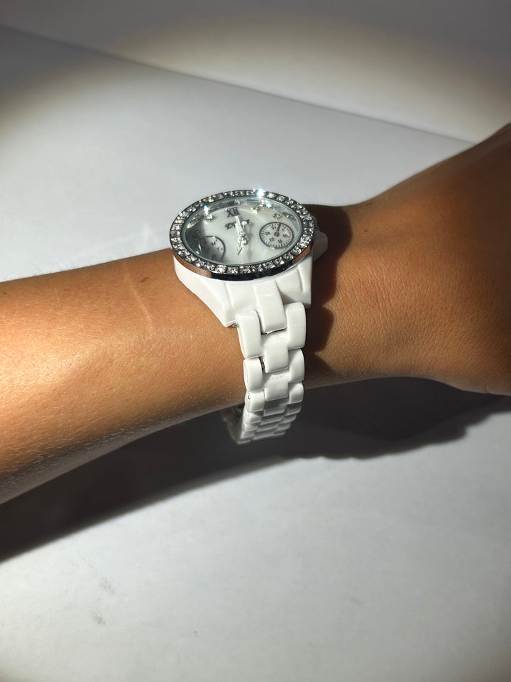 White Crystal Watch