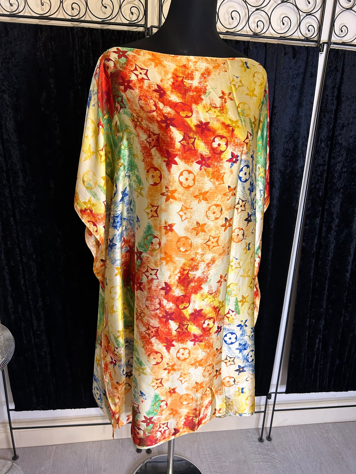 Orange tie dye kaftan