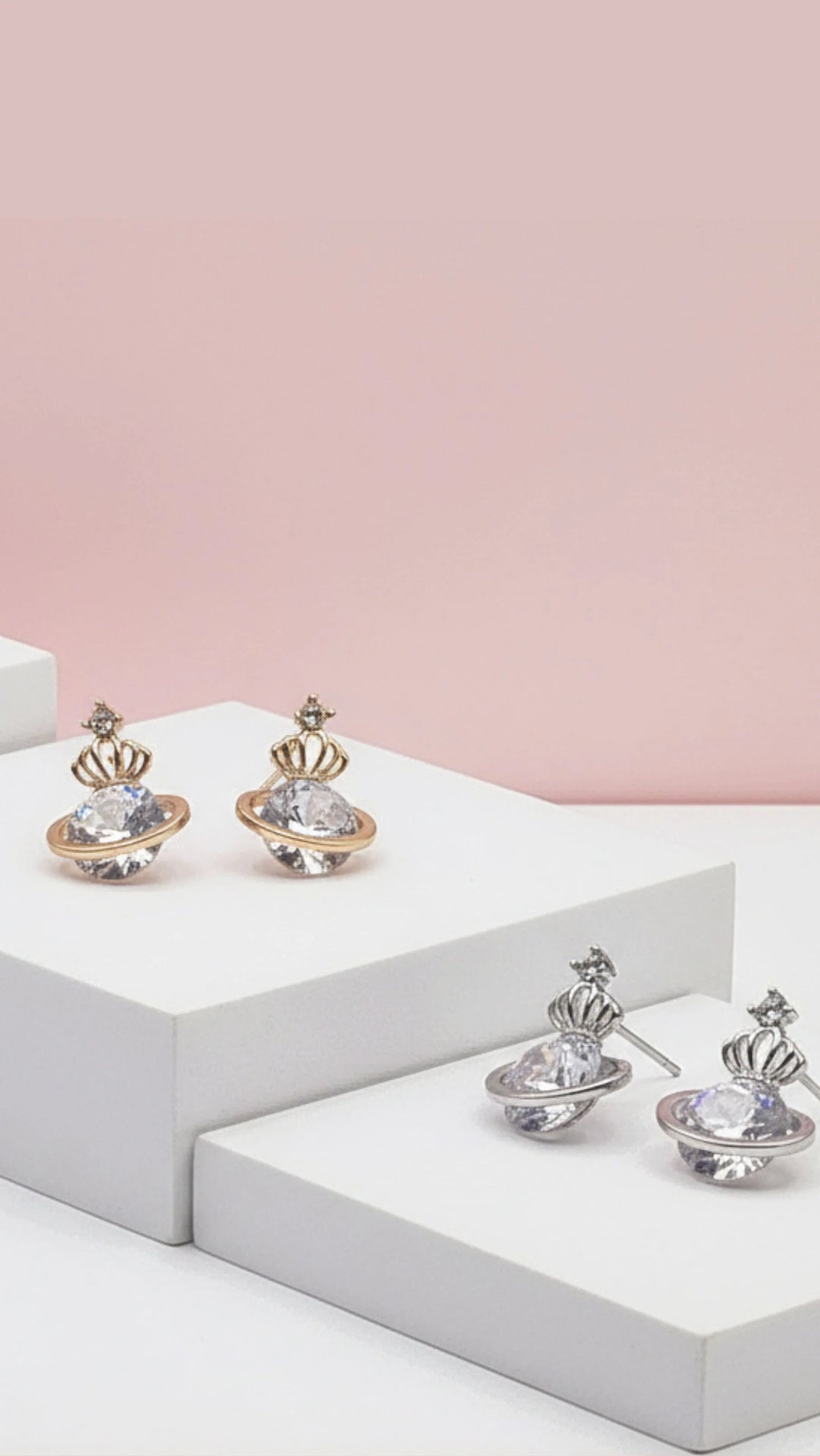 Crown Crystal Stud Earrings