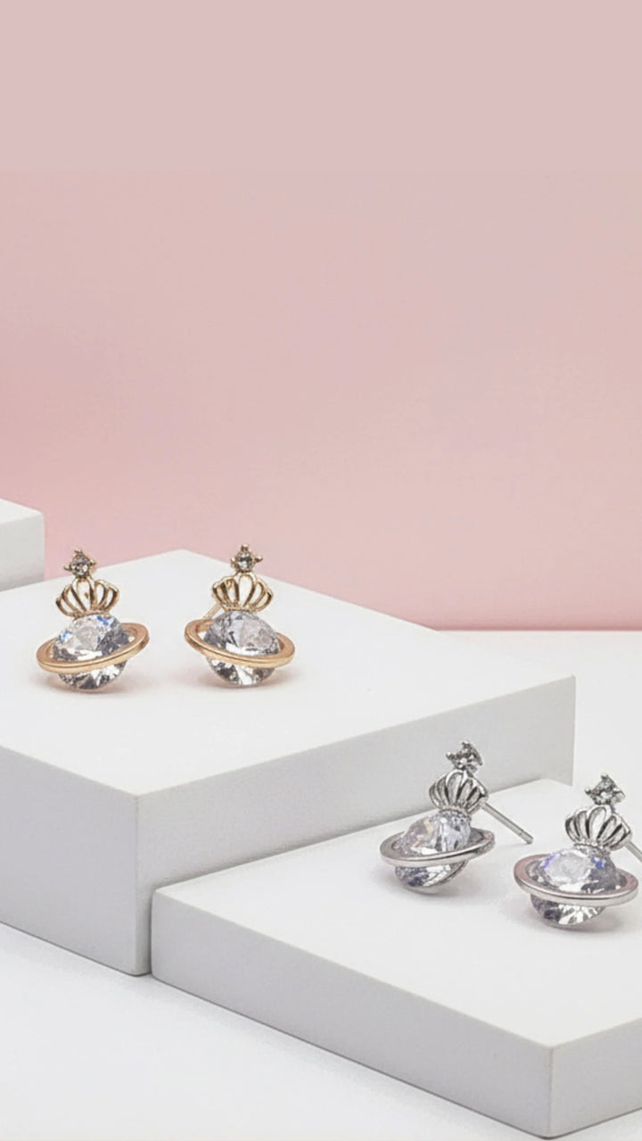 Crown Crystal Stud Earrings