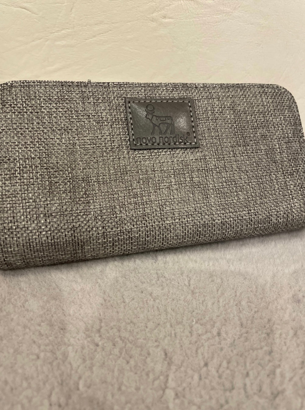 Grey tweed purses with zip gold detailing 