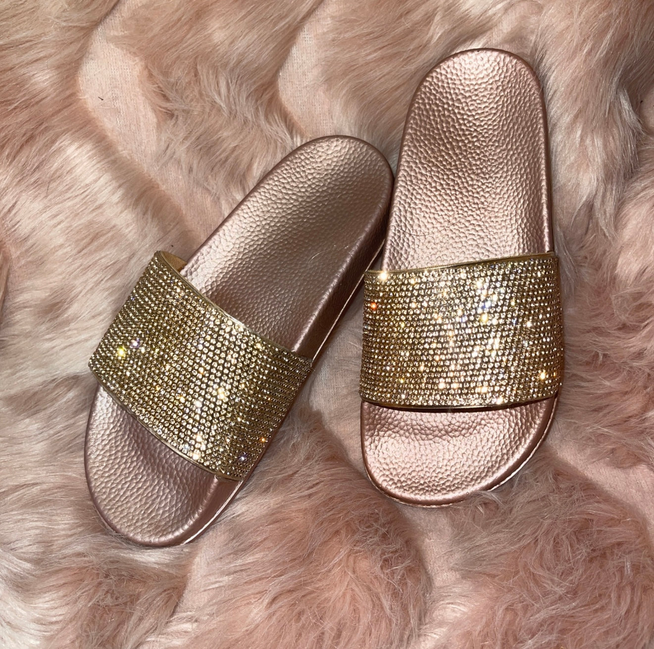 Kids Rose Gold Sliders