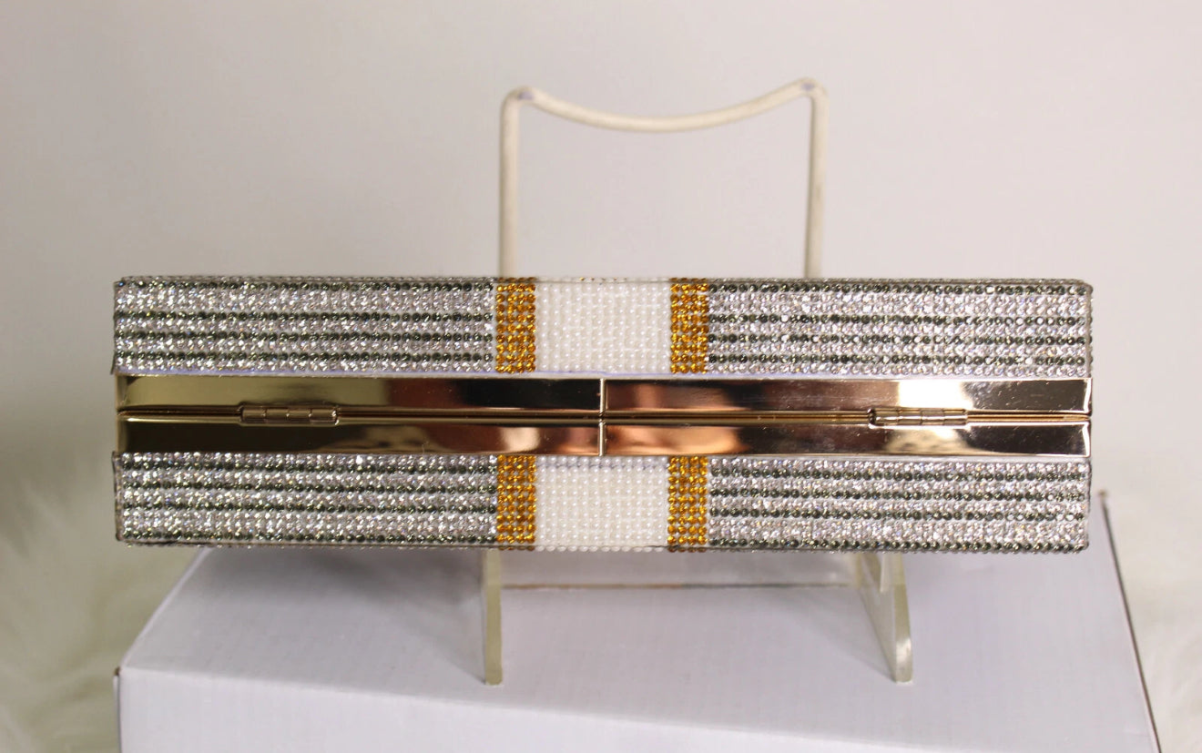 Dollar clutch money crystal rhinestone detail handbag