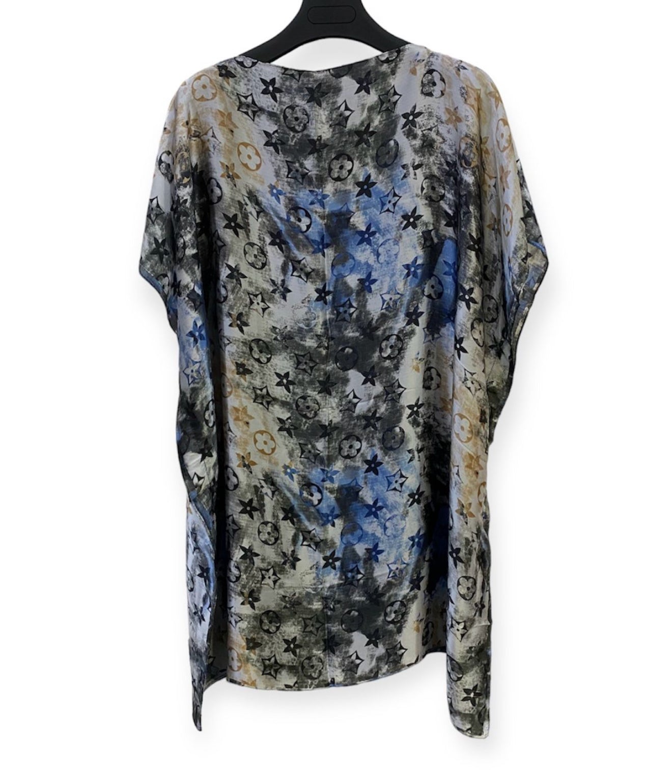 Blue and black tie dye kaftan