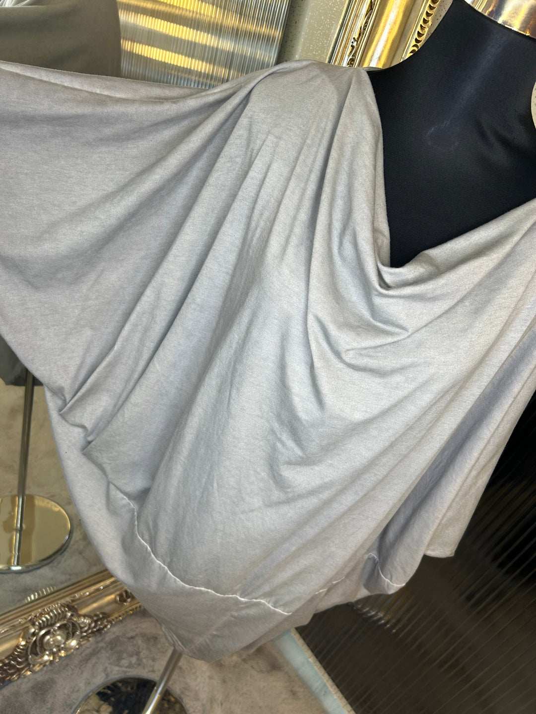 Grey cowl neck top