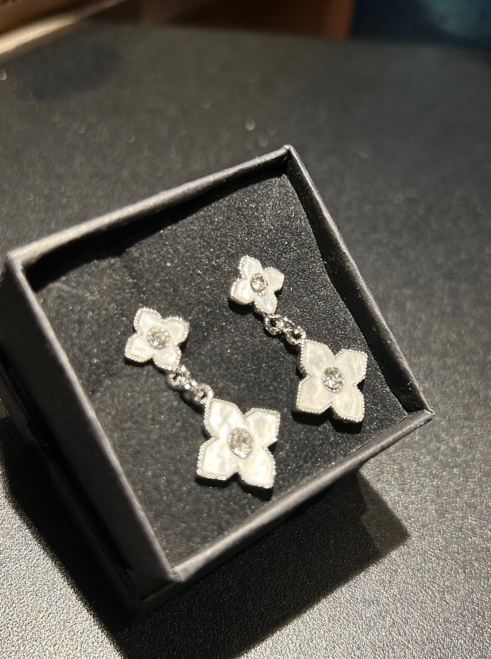 White clover earrings