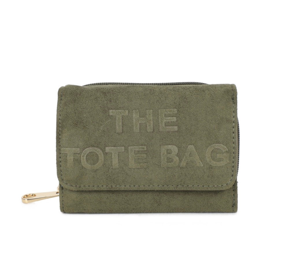 Faux Suede Mini Tote Bag Purse with Logo Detail