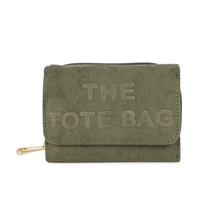Faux Suede Mini Tote Bag Purse with Logo Detail