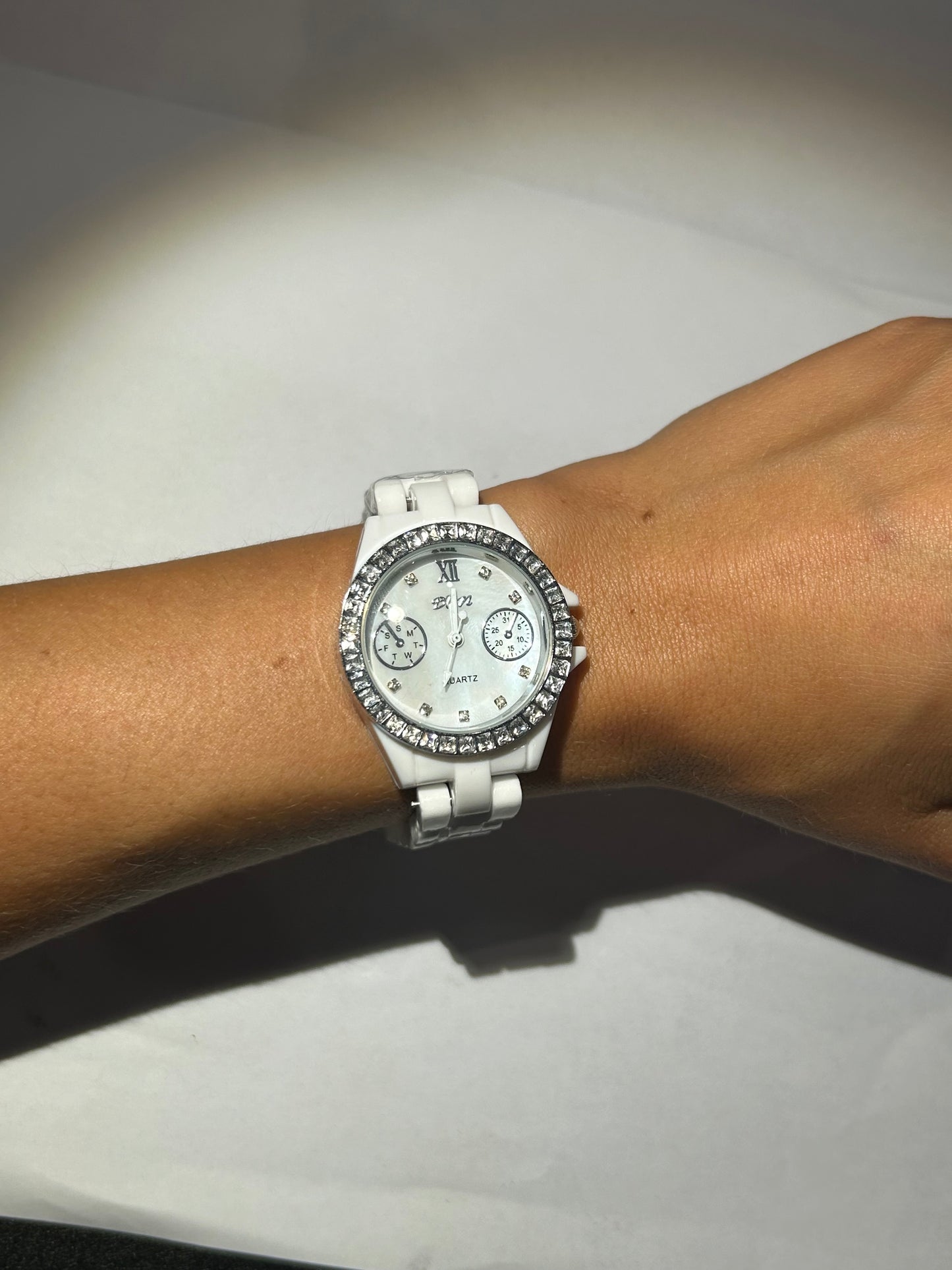 White Crystal Watch