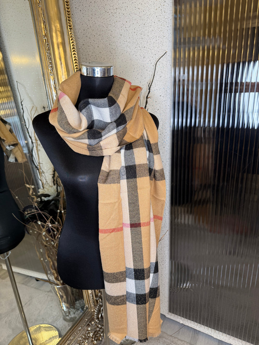 Sparkly checked scarf