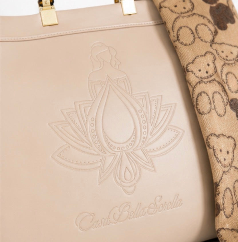 Casa Bella Sorella embossed tote handbag with matching patterned fashion scarf