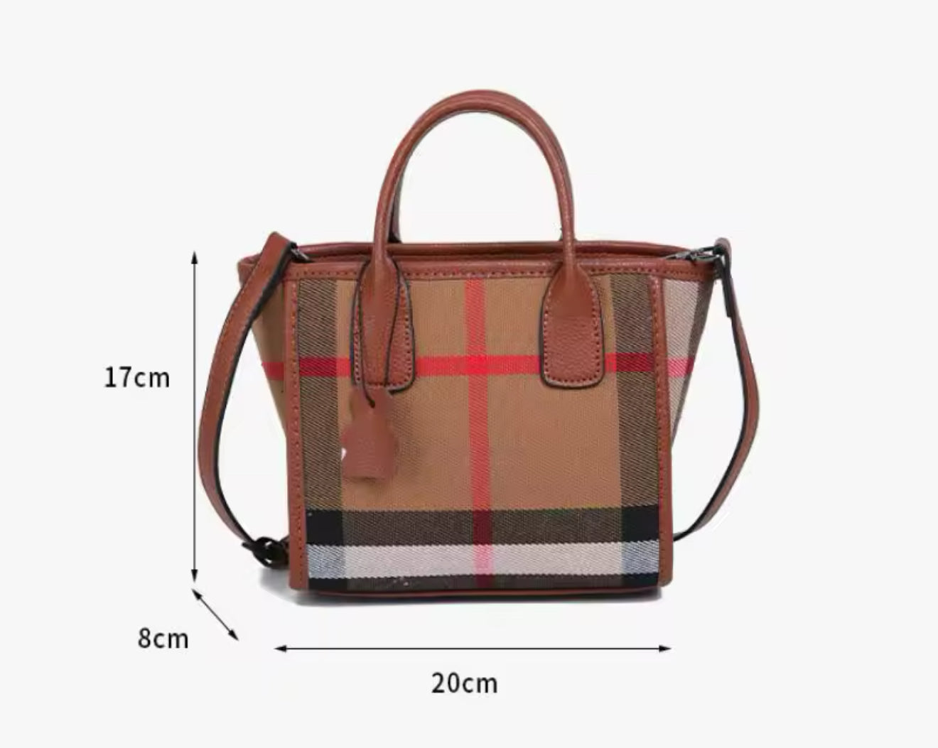 Checked tote bag