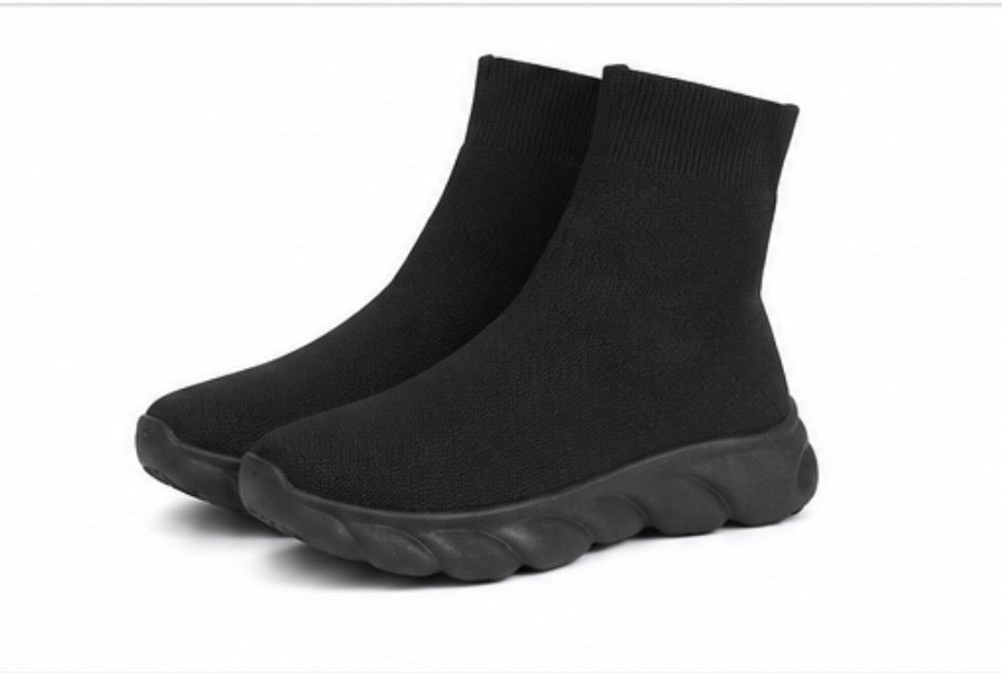 Women’s Black Chunky Sock Trainers