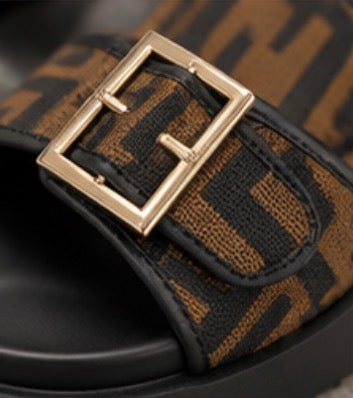Monogram Double Buckle Sandals