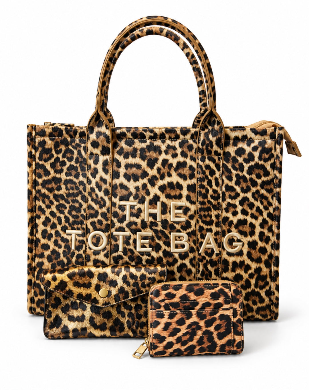 Leopard print bag and purse bundle