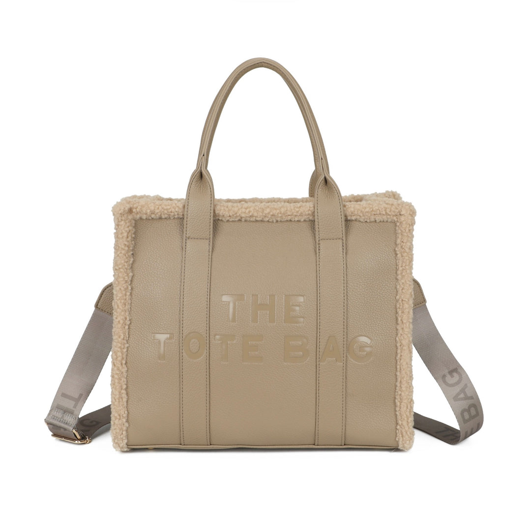 Large Fuzzy Edge Tote Bag
