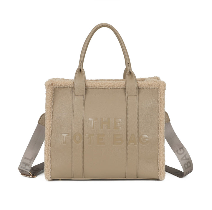 Large Fuzzy Edge Tote Bag