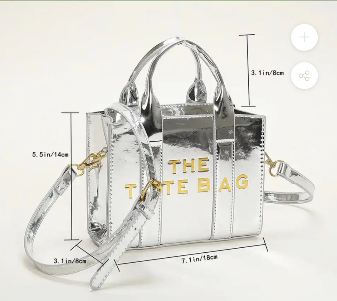 Small silver  handbag with &