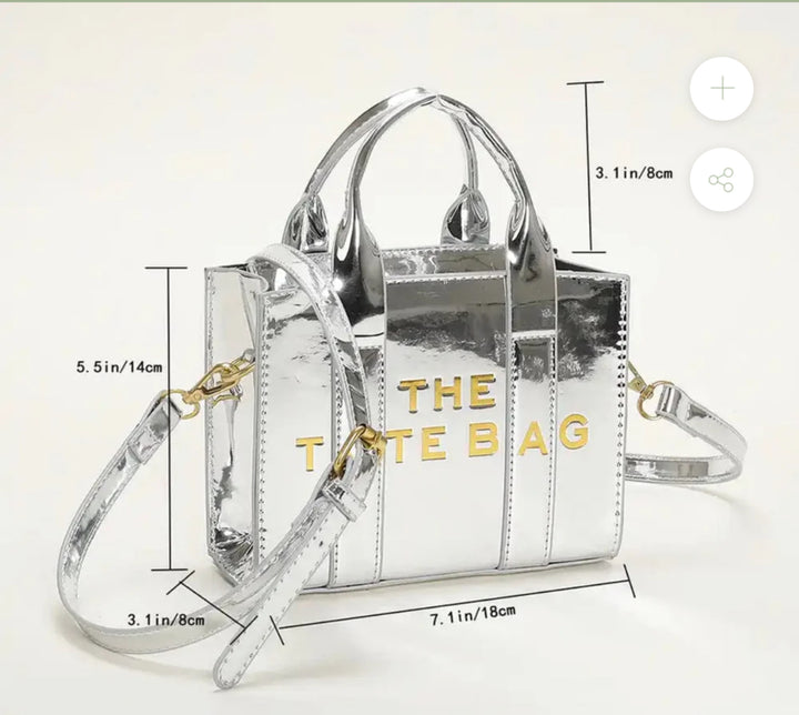 Small silver  handbag with &