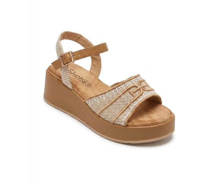 Natural Woven Platform Wedge Sandals | Women’s Comfort Summer Sandals
