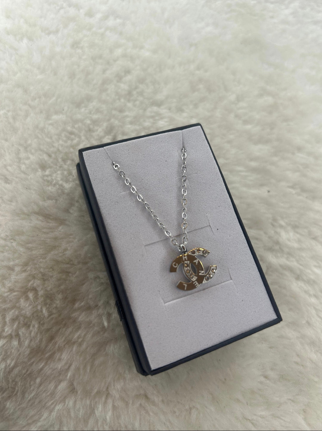 Silver Letter Detail Necklace